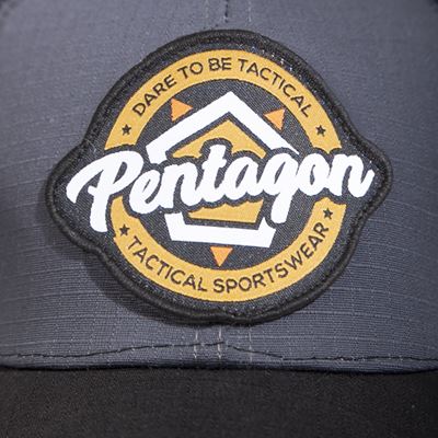 Meshcappy Logo PENTAGON GRAU/SCHWARZ