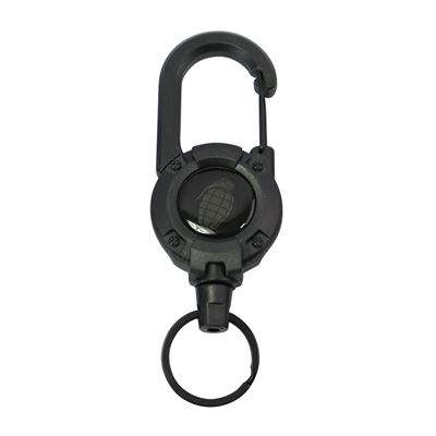 Schlüsselanhänger HEAVY DUTY mit Winde und Karabiner SCHWARZ
