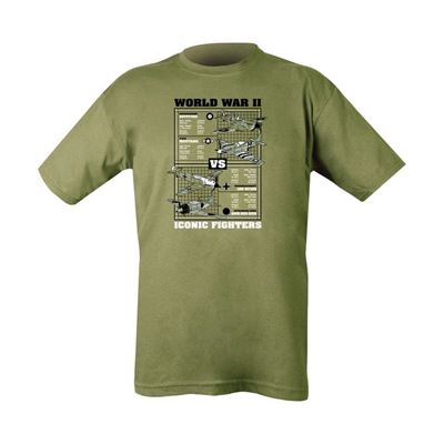 Tshirt WWII Iconic Fighters GRÜN