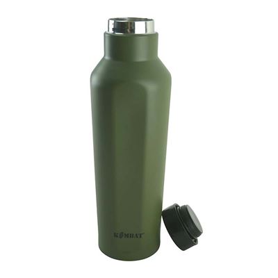 Sechseckige Flasche MILITARY isoliert NEREZ 500ml OLIV