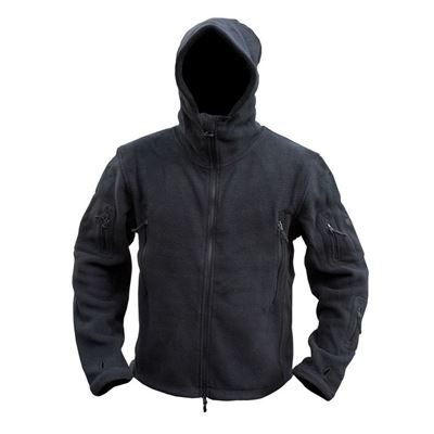 Fleecejacke RECON mit Kapuze SCHWARZ