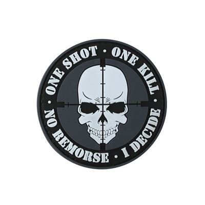 Patch ONE SHOT-ONE KILL Plastik VELCRO SCHWARZ