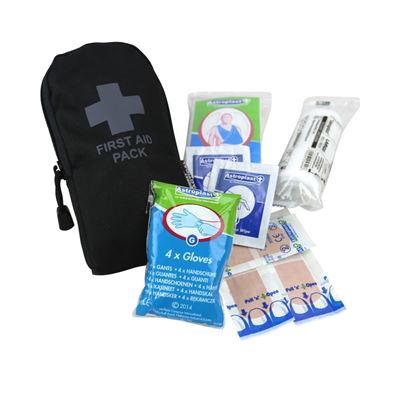 First Aid Kit klein mit Material SCHWARZ