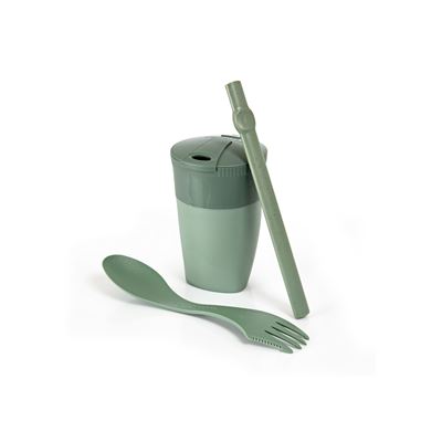Set aus Becher, Strohhalm und Besteck ReKit BIO GRÜN