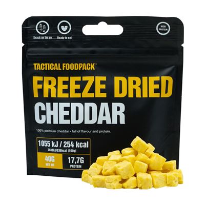 Gedehydriertes Essen getrocknete Cheddar-Käsewürfel