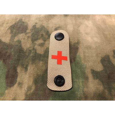 MOLLE Identifikationsbändchen MEDIC IFAK TAN/rotes Kreuz