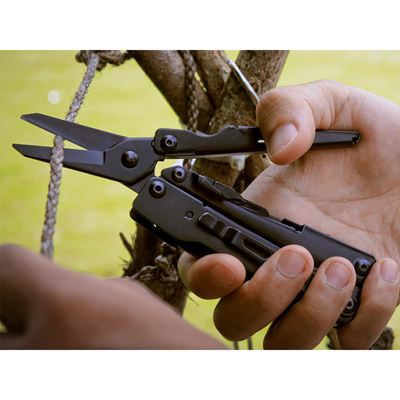 Multifunktionszange BLACK KNIGHT mit Bitsatz SCHWARZ