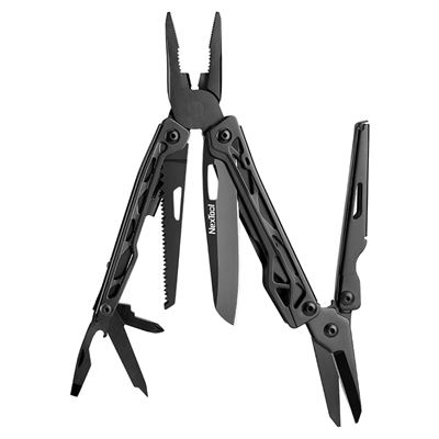 Multifunktionszange BLACK KNIGHT mit Bitsatz SCHWARZ