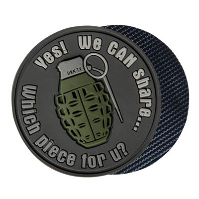 Patch GRANATE "WE CAN SHARE" Velcro Kunststoff GRAU