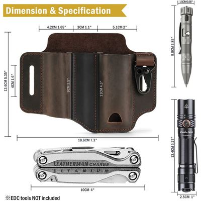 Etui Gürtel PJ29 Multi Tool LEDER BRAUN  PJ29-BRN 5