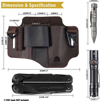 Etui Gürtel PJ36 Multi Tool LEDER BRAUN  PJ36-BRN 3