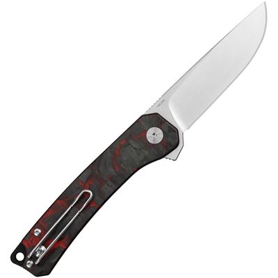 Klappmesser OSPREY glatte Klinge G10/CF SCHWARZ/ROT