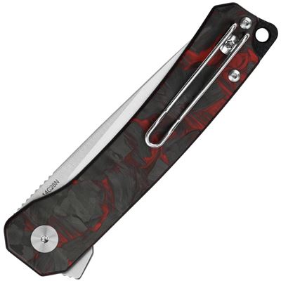 Klappmesser OSPREY glatte Klinge G10/CF SCHWARZ/ROT