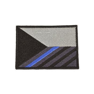 Patch Flagge CZ 7,5 x 5,5 cm blauer Streifen Velcro