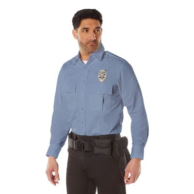 Hemd POLICIE A SECURITY Langarm HELL BLAU ROTHCO 30010 2