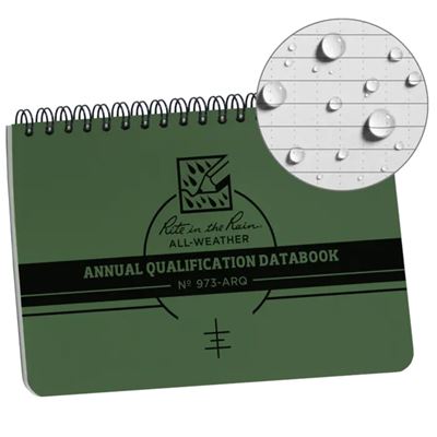 Notizbuch wasserabweisend ANNUAL QUALIFICATION 4,875" x 7" GRÜN