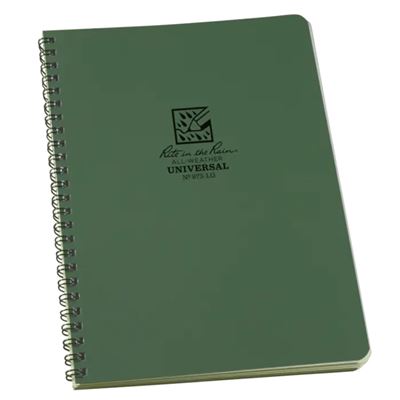 Notizbuch wasserabweisend Universal LARGE 6 5/8"x 8 1/2" GRÜN