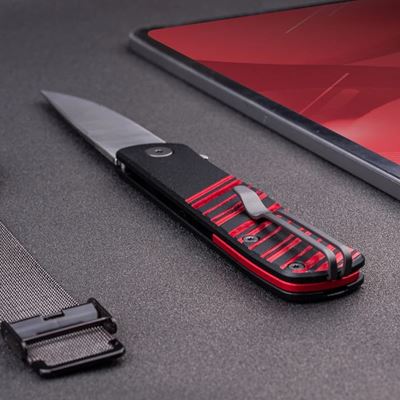 Taschenmesser KARLY glatte Klinge SCHWARZ/ROT