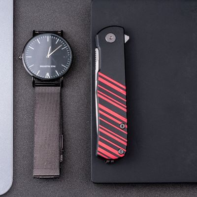 Taschenmesser KARLY glatte Klinge SCHWARZ/ROT