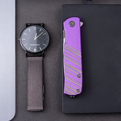 Taschenmesser KARLY glatte Klinge LILA/GRAU
