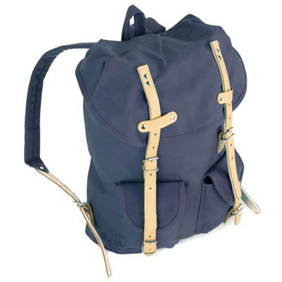 Rucksack HIKING mit Echt-Leder-Strippen 15L BLAU