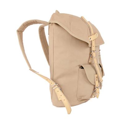 Rucksack HIKING mit Echt-Leder-Strippen 15L KHAKI