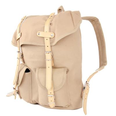 Rucksack HIKING mit Echt-Leder-Strippen 15L KHAKI