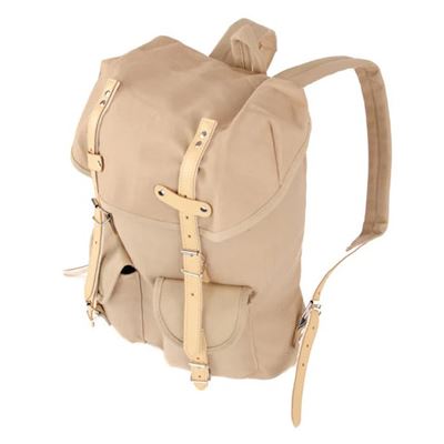 Rucksack HIKING mit Echt-Leder-Strippen 15L KHAKI