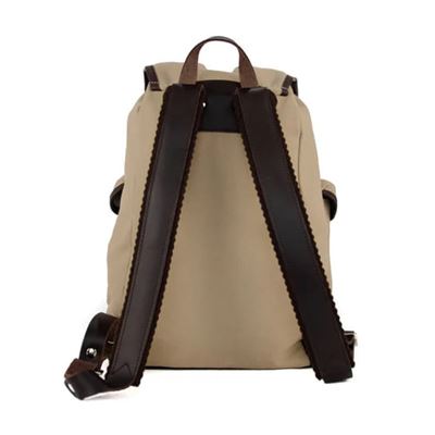 Wander und Freizeitrucksack Lederboden 14l KHAKI/DUNKELBRAUN Leder