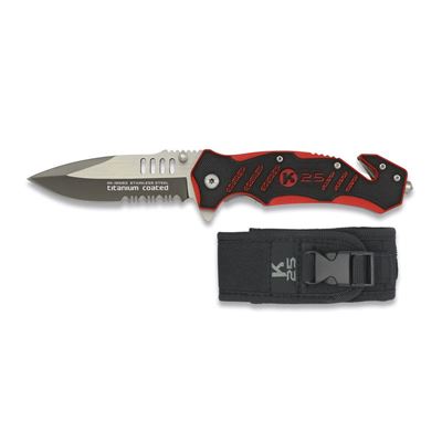 Rettungsmesser K25 Tactical SCHWARZ/ROT