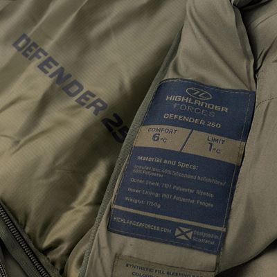 Drei-Jahreszeiten-Mumienschlafsack DEFENDER 250 GRÜN HIGHLANDER SB265-RG 4