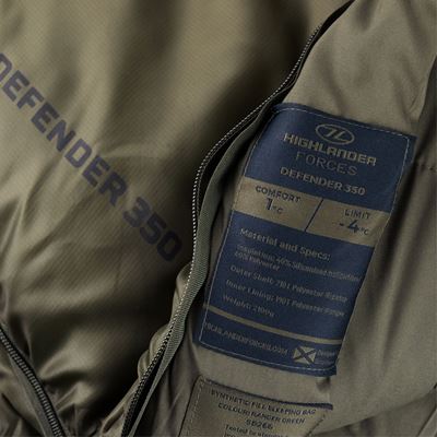 Drei-Jahreszeiten-Mumienschlafsack DEFENDER 350 GRÜN HIGHLANDER SB266-RG 3