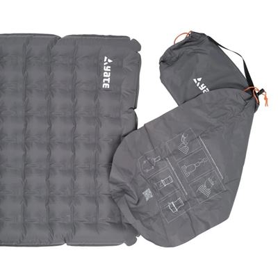 Aufblasbare Isomatte LITO 193 x 63 x 8 cm mit Tasche GRAU