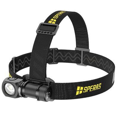 Stirntaschenlampe SH16 aufladbar, rechtwinklich, multifunktionsfähig, 1650 Lumen, 355 Meter