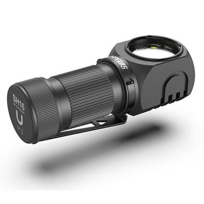 Stirntaschenlampe SH16 aufladbar, rechtwinklich, multifunktionsfähig, 1650 Lumen, 355 Meter