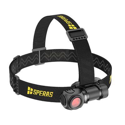 Stirntaschenlampe SH16 aufladbar, rechtwinklich, multifunktionsfähig, 1650 Lumen, 355 Meter