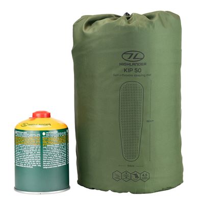 Isomatte  Selbstaufblasende rutschfeste KIP MAT 50 mm GRÜN HIGHLANDER SM131-OG 4