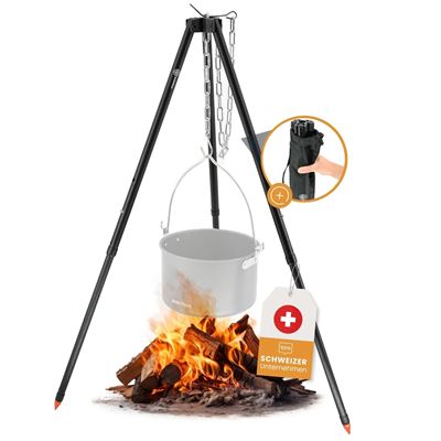 Zusammenklappbares Dreibein ALU SCHWARZ mit Tasche BUSHPEAK SW10115 2