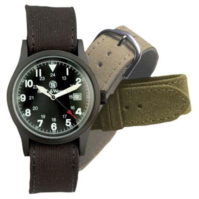 Armbanduhr MILITARY Smith&Wesson mit Ersatzuhrenband SCHWARZ