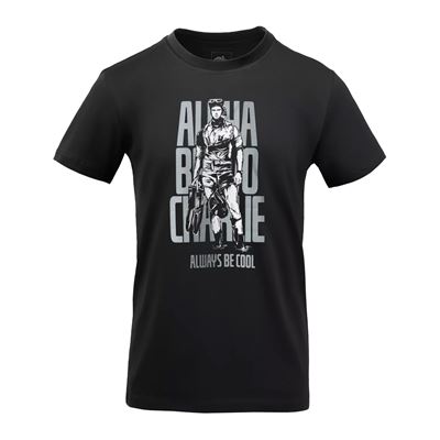 Tshirt ALFA BRAVO CHARLIE SCHWARZ