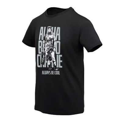 Tshirt ALFA BRAVO CHARLIE SCHWARZ