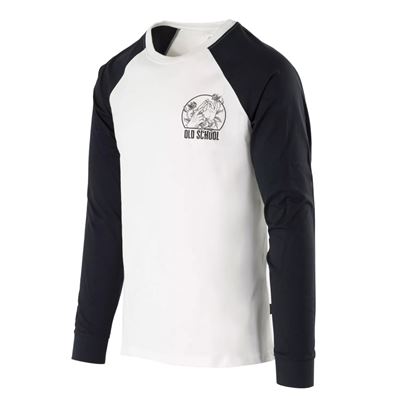 Tshirt OLD SCHOOL Longarm WEIß/SCHWARZ
