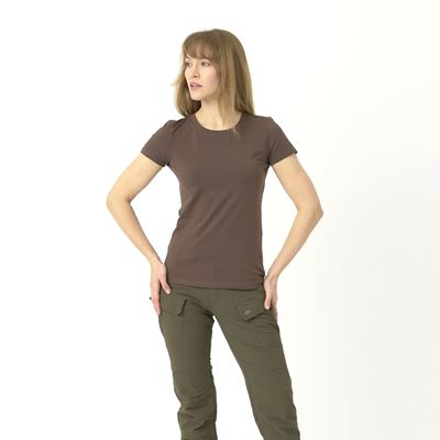 Damen Tshirt ORGANIC SLIM EARTH BROWN