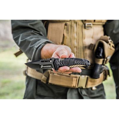 USMC LINERLOCK Klappmesser mit glatter Klinge SCHWARZ United Cutlery UC3228 3