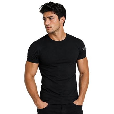 Funktions-T-Shirt für Herren MERINOWOOL 01 Slim-Fit SCHWARZ