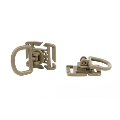 Adapter MOLLE D-Ring drehbar 2 Stück COYOTE