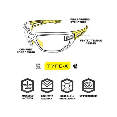 Schutzbrille Taktische TYPE-X KLAR