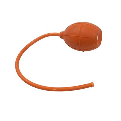 Pumpe ballonförmig Gummi mit Schlauch, orange