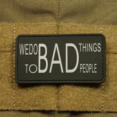 Patch WE DO BAD THINGS Plastik SCHWARZ