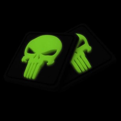 Patch PUNISHER Plastik GLOW IN THE DARK